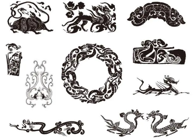 汕尾龙纹和凤纹的中式图案